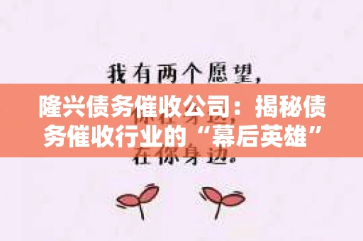 隆兴债务催收公司：揭秘债务催收行业的“幕后英雄”