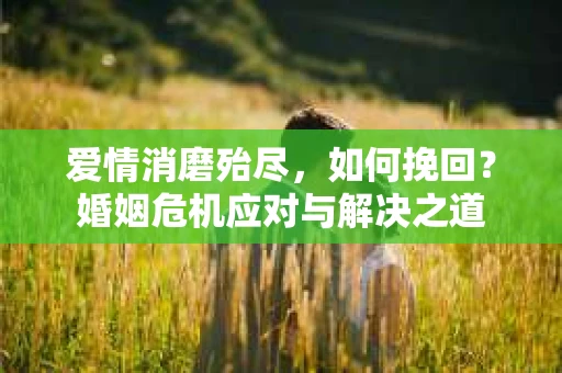 爱情消磨殆尽，如何挽回？婚姻危机应对与解决之道
